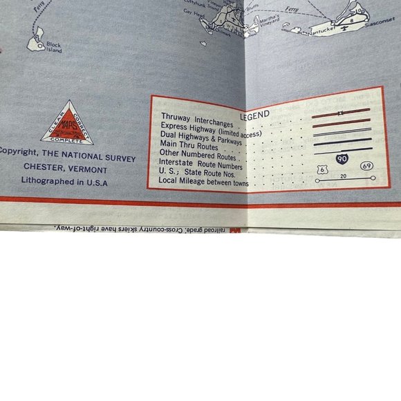 VTG 1970 The National Survey Snowmobile Map of New England Ski Doo - Picture 5 of 7